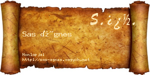 Sas Ágnes névjegykártya